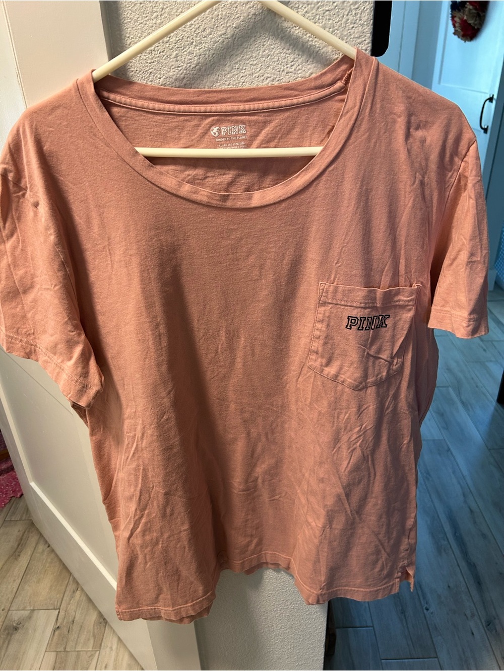 PINK Victoria's Secret Short-Sleeve Pocket Tee in Dusty Pink